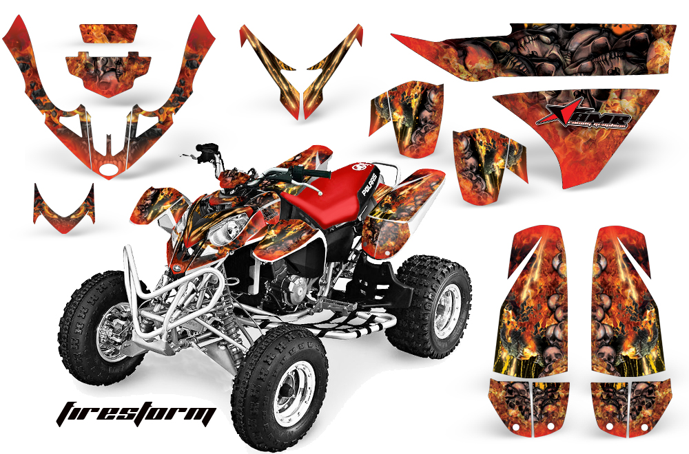 Polaris Predator 500 Graphics Kit Firestorm RED